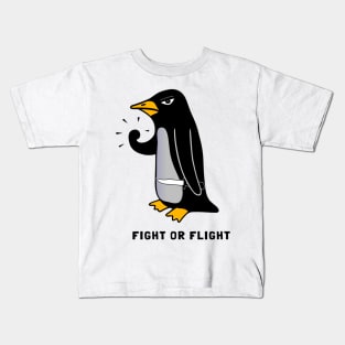 fight or flight Penguin Kids T-Shirt